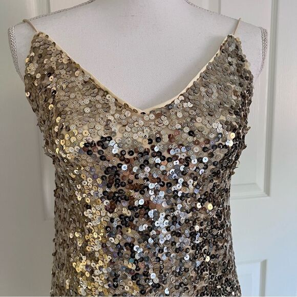 Lulu’s Force of Fashion Gold Backless Sequin Mini Dress Medium Gold NWT MSRP $89 - Picture 6 of 8